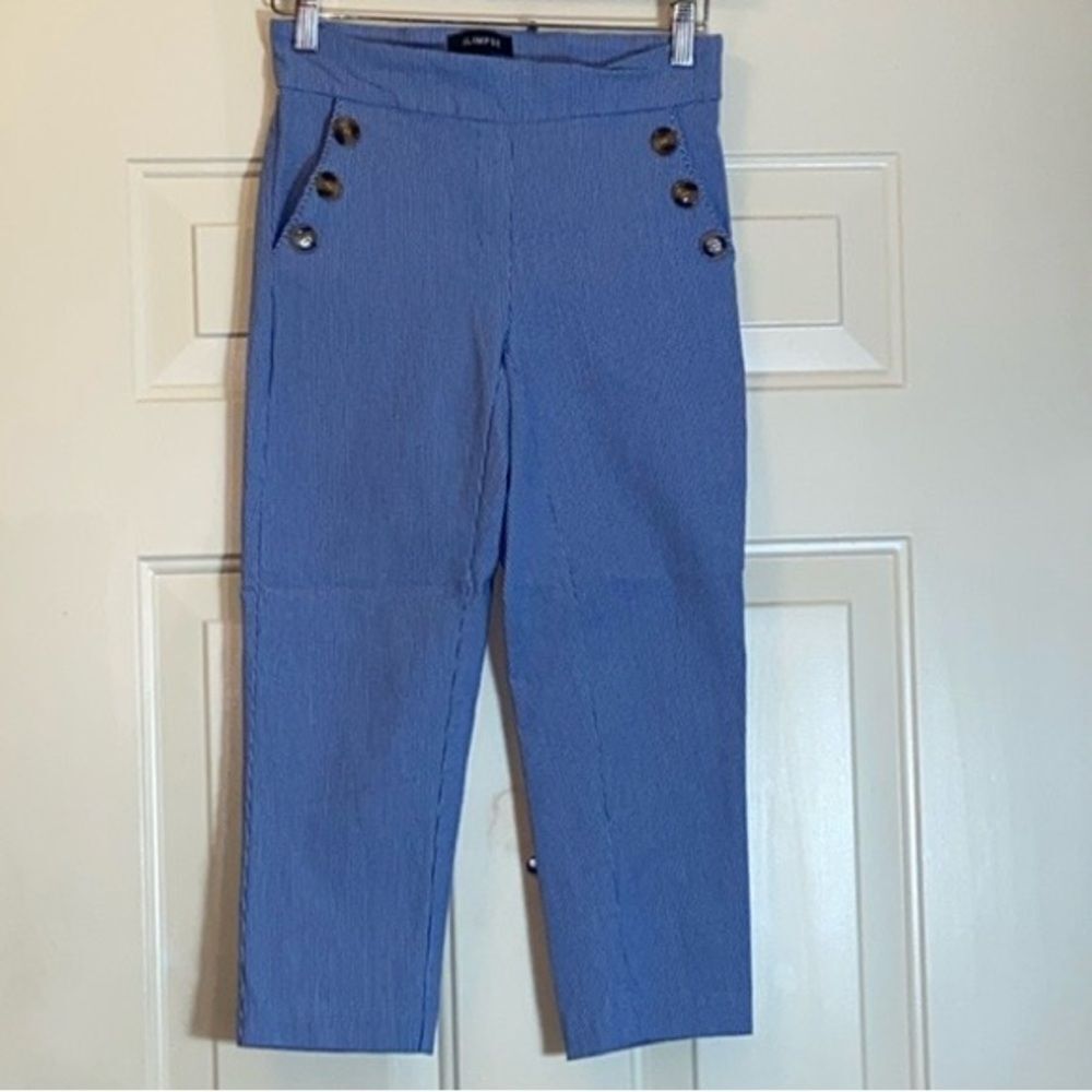 GRIMPSE STRETCH CROPPED STRIPES BUTTON ASESOS PANTS SIZE S